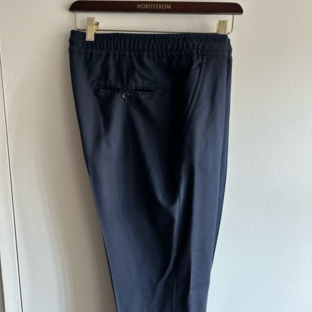 ISAIA Navy Wool Blend Dress Joggers